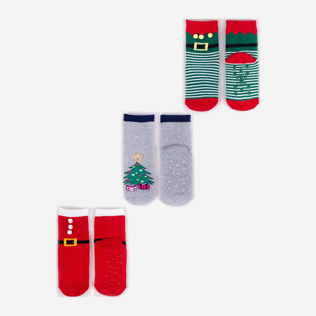 Zestaw skarpet dla dzieci YOCLUB Children's Christmas Terry 3Pack Socks SKF-X001U-AA0D-0001 20-22 3 pary Multicolour (5907617914308) - obraz 1