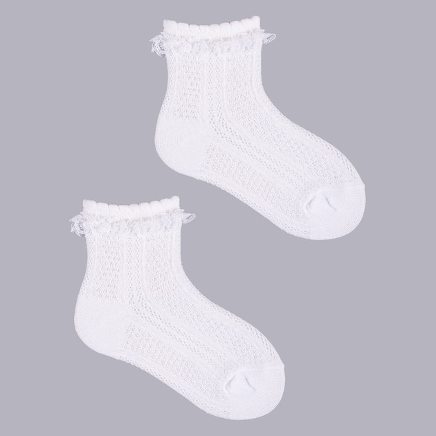 Zestaw skarpetek dla dzieci YOCLUB 3Pack Girl's Socks With Frill SKL-0008G-0100 27-30 3 pary White (5904921620765) - obraz 2