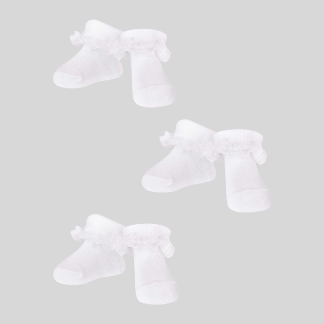 Zestaw skarpetek dla dzieci YOCLUB 3Pack Girl's Ruffle Socks SKA-0119G-010J-002 6-9 3 pary White (5904921627092) - obraz 1
