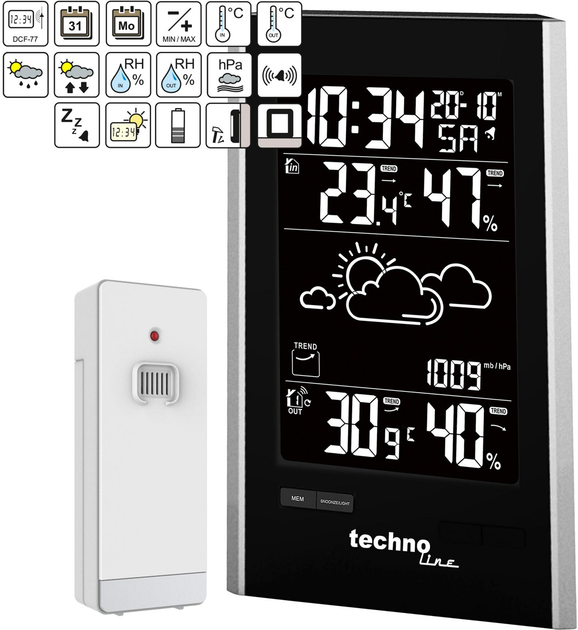 Метеостанция Technoline WS9060 Black/Silver - изображение 9