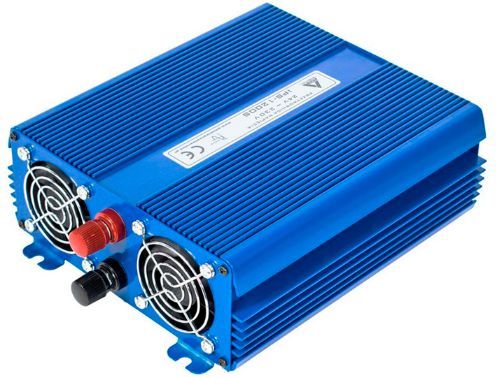 Przetwornica samochodowa AZO Digital IPS-1200S 1200W czysta sinusoida 24-230V DC-AC (5905279203952) - obraz 2