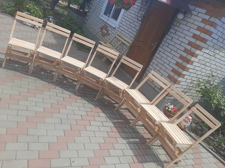 Стул деревянный раскладной со спинкой 35x35 натуральное дерево ольха ручная работа - Фото 12 Стул деревянный раскладной со спинкой 35x35 натуральное дерево ольха ручная работа - изображение 12