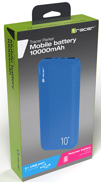 УМБ Tracer Parker 10000 мАг 2 A Blue (TRABAT47098) - зображення 5