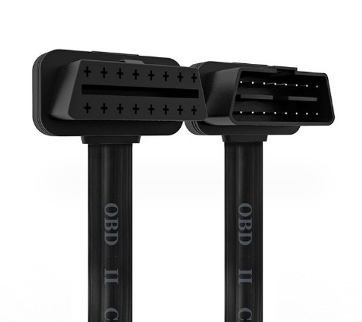 Кабель удлинитель OBD2 40 см ОБД плоский 16-16-pin полная распайка (622540457-1) Черный - изображение 2