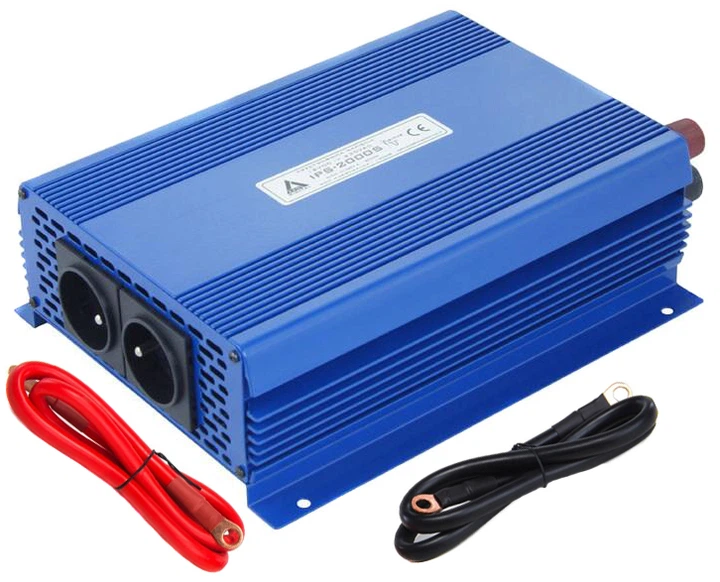 Przetwornica samochodowa AZO Digital IPS-2000S SINUS 2000W czysta sinusoida 24-230V DC-AC (5905279203020) - obraz 1