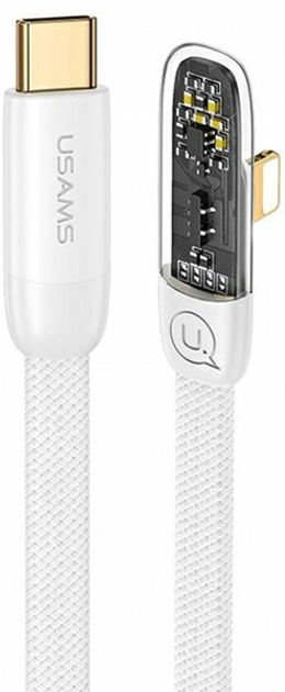 Kabel kątowy Usams Iceflake Series Fast Charging PD USB Type-C - Lightning 20 W 2 m Biały (6958444902425) - obraz 1