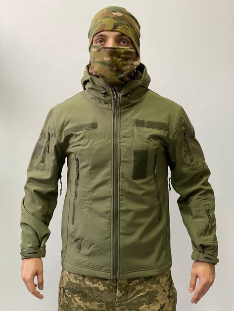 Армейская куртка SoftShell водонепроницаемая, теплая, цвет олива, XL - изображение 1