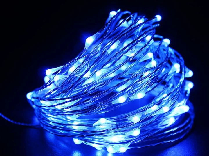 Светодиодная гирлянда-нить на батарейках Decorative Light 100LED 10 м Синяя (2000992415088) - изображение 3