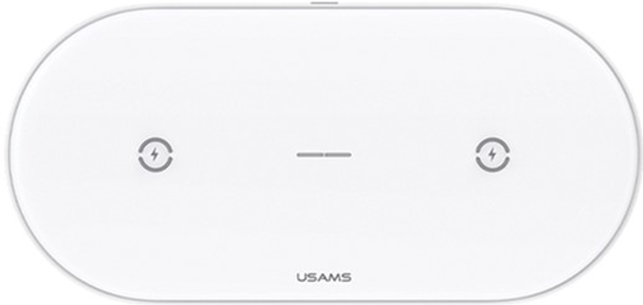 Ładowarka indukcyjna Usams 10W Dual White (6958444986098) - obraz 1