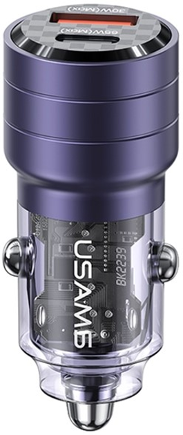 Автомобільний зарядний пристрій Usams C36 95W Fast Charge Purple (6958444904528) - зображення 1