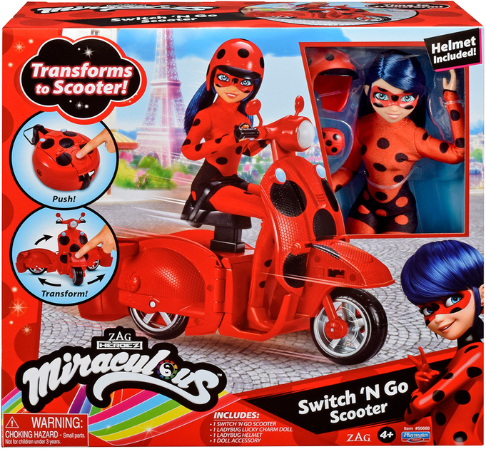 Switch 'N Go Scooter - Miraculous Ladybug action figure