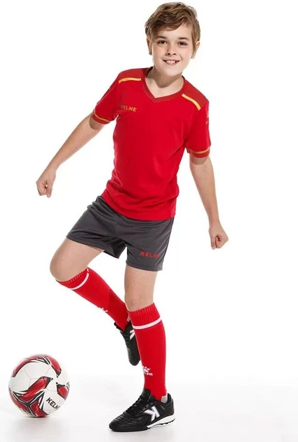 Комплект футбольной формы детский Kelme SEGOVIA красно-серый 160 см 8351ZB3158.9667 - изображение 2