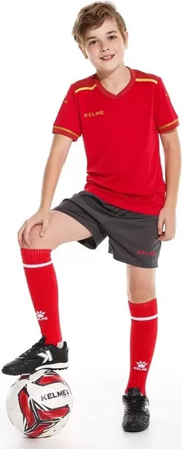 Комплект футбольной формы детский Kelme SEGOVIA красно-серый 160 см 8351ZB3158.9667 - изображение 3