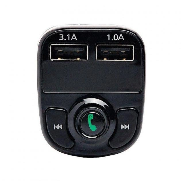 Автомобільний FM модулятор CAR X8 Трансмітер Bluetooth авто 2 USB 2.0A/1.1A Чорний - Фото 4 Автомобільний FM модулятор CAR X8 Трансмітер Bluetooth авто 2 USB 2.0A/1.1A Чорний - зображення 4