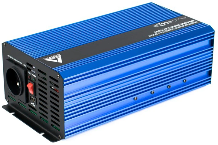 Przetwornica samochodowa AZO Digital IPS-2000S Sinus 12V 2000W ze zmodyfikowaną falą sinusoidalną 2 generacji 12-230V DC-AC (5905279203839) - obraz 2