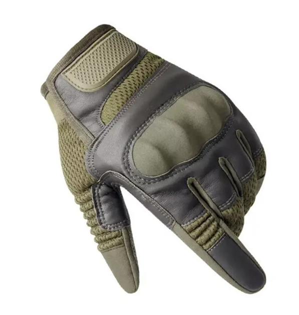 Захисні рукавички повнопалі FQMILITAR004 на липучці Оливковий XL (16004) Kali - зображення 1