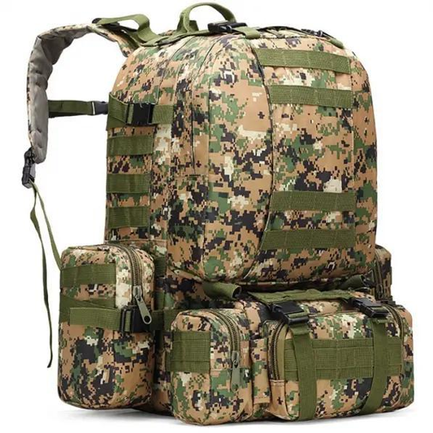 Тактический большой рюкзак Мультикам TacticBag 45-55л с подсумками Пиксель (0577012) Kali - изображение 1