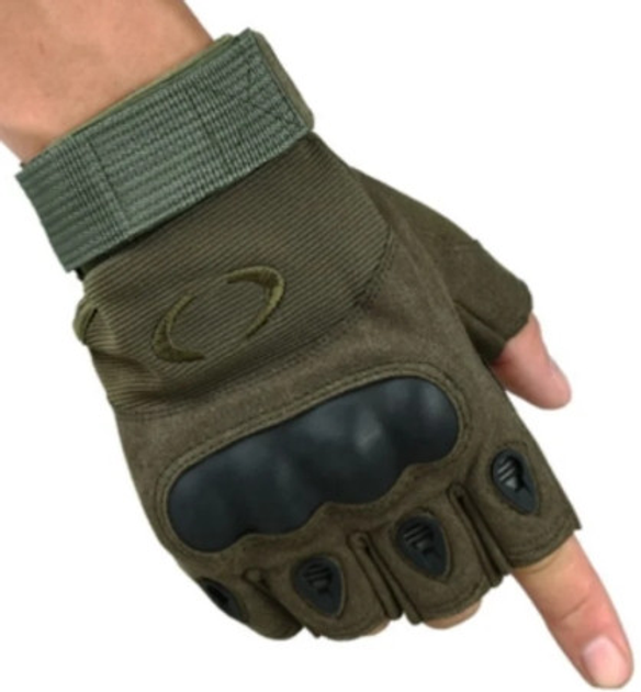 Беспалые военные перчатки походные армейские защитные охотничьи Оливковый L (23998) Kali - изображение 2
