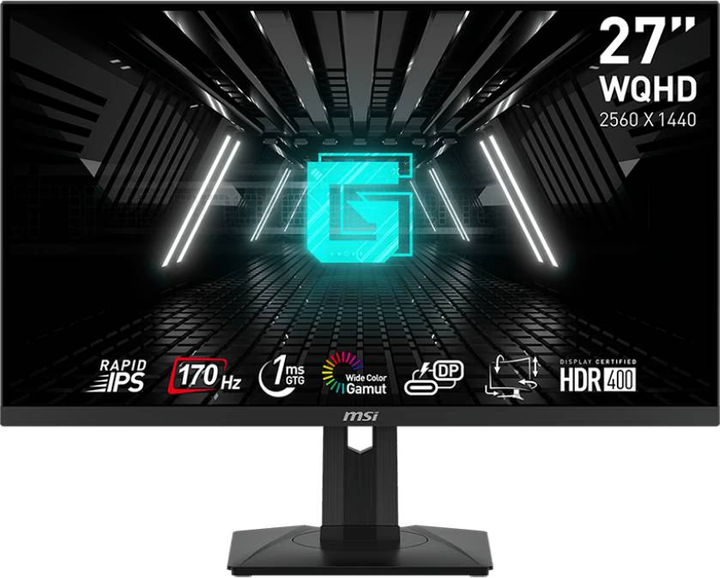 Монітор MSI Gaming G274QPF -- Rapid IPS 1ms GtG / 2K 170Hz / 8 Bit + FRC / DCI-P3 95% / DisplayHDR 400 / Night Vision / G-Sync Compatible / FreeSync Premium / USB Type-C 15W - зображення 1