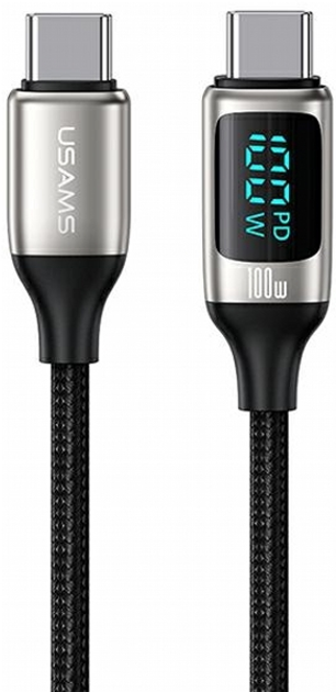 Kabel Usams U78 USB Type-C na USB Type-C LED 100 W Fast Charging 1.2 m Biały (SJ546USB02) (6958444975467) - obraz 1