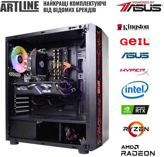 Комп'ютер ARTLINE Gaming X37 (X37v42) Intel Core i5-12400F / RAM 16ГБ / SSD 1ТБ / nVidia GeForce RTX 3060 12ГБ - зображення 8