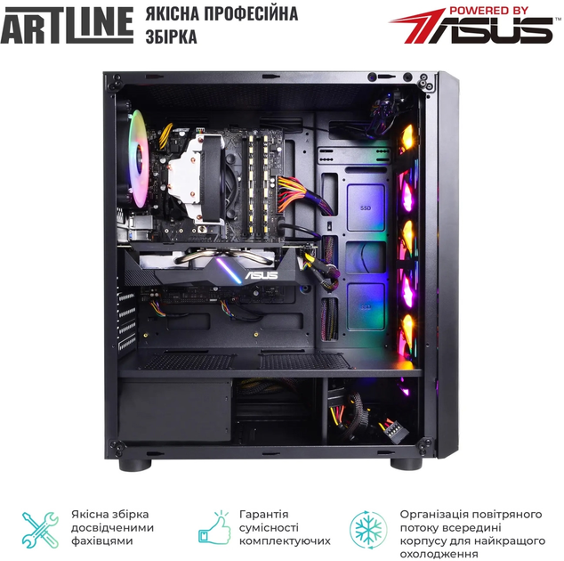 Комп'ютер ARTLINE Gaming X37 (X37v42) Intel Core i5-12400F / RAM 16ГБ / SSD 1ТБ / nVidia GeForce RTX 3060 12ГБ - зображення 9