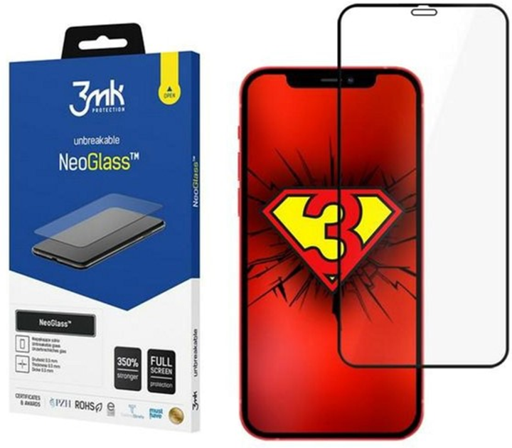 Захисне скло 3MK NeoGlass для iPhone 12 Mini Black (5903108292313) - зображення 1