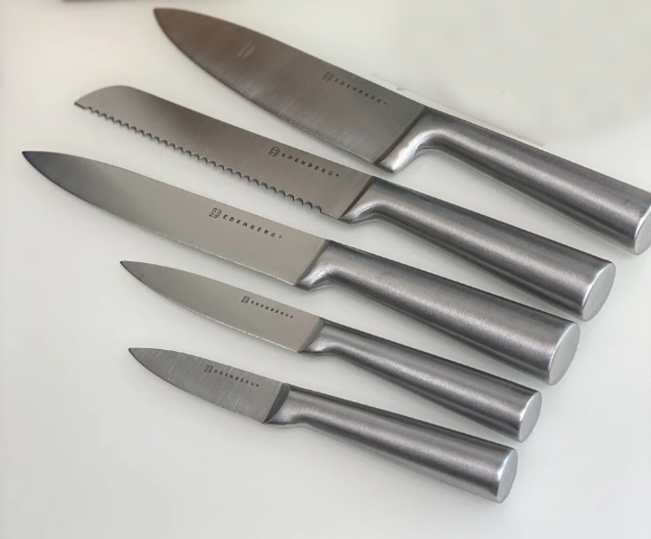 Набор кухонных ножей с подставкой 6 предметов Edenberg EB-11008-Red ...