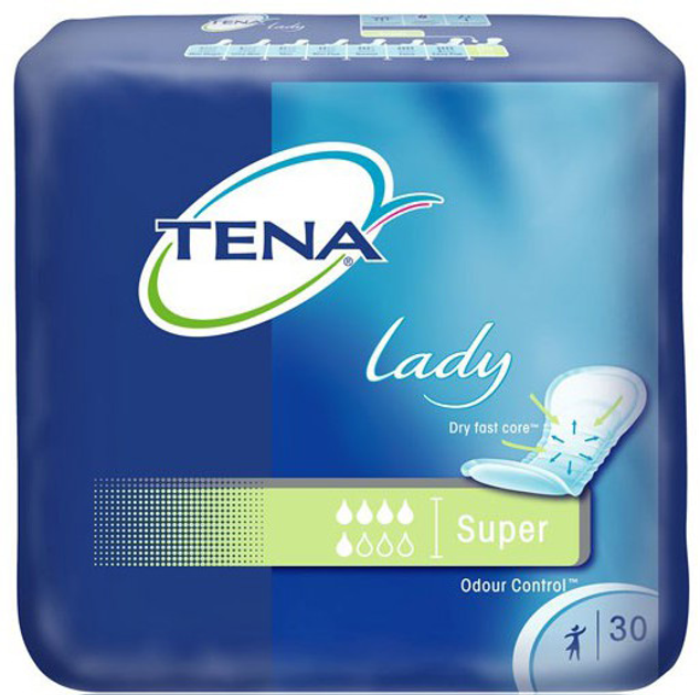 Podpaski urologiczne Tena Lady Super 30 szt (7322540039290) - obraz 1