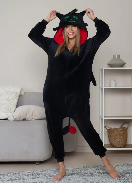 Пижама кигуруми Kigurumi Женская Дракон Беззубик Чёрный размер L 165 ...