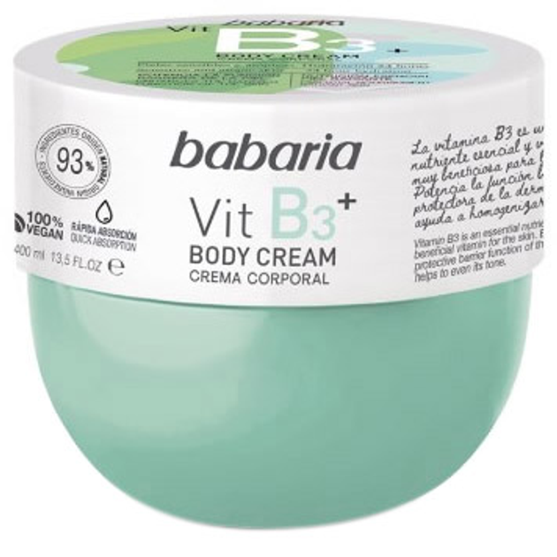 Крем для тіла Babaria Vitamin B3 Body Cream 400 мл (8410412100380) - зображення 1