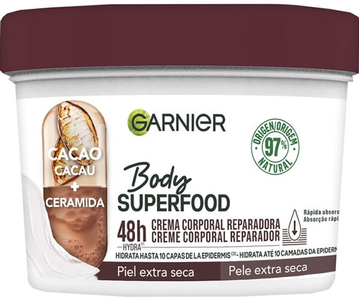 Krem do ciała Garnier Body Superfood Cocoa naprawczy 380 ml (3600542470469) - obraz 1