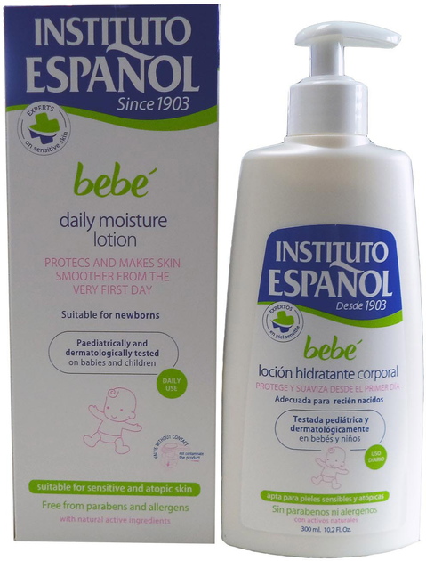 Balsam do ciała noworodka Instituto Espanol Baby Moisturizing Body Lotion Newborn Sensitive Skin Without Allergens 300 ml (8411047101438) - obraz 1