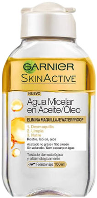 Міцелярна вода Garnier SkinActive Micellar Water Oil Waterproof 100 мл (3600542109802) - зображення 1