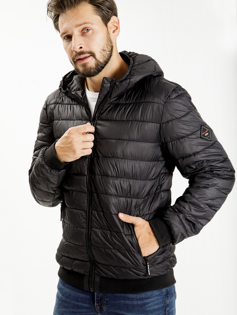 Куртка демисезонная с капюшоном мужская Cross Jeans 40246-020 L Black ...