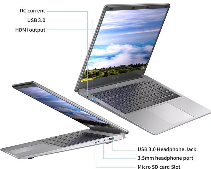 Ноутбук 15.6" Sgin M15 Intel Celeron N402C0 RAM 4GB SSD 128GB Windows 11 (UKR) Б/В - зображення 5