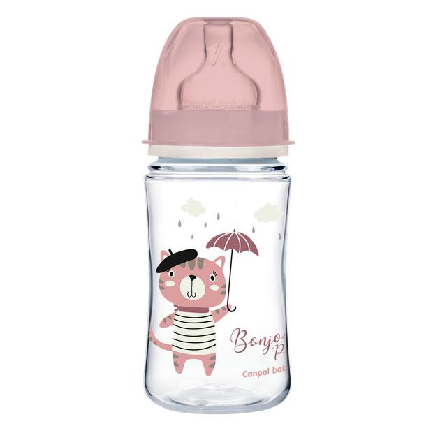 Бутылка антиколиковая с широким отверстием 240 мл PP Easystart Bonjour Paris Canpol babies Розовая (5901691844384) - изображение 3