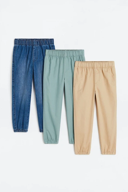 Набор джоггеров 3шт H&M 140см (400093676) - Фото 1 Набор джоггеров 3шт H&M 140см (400093676) - изображение 1