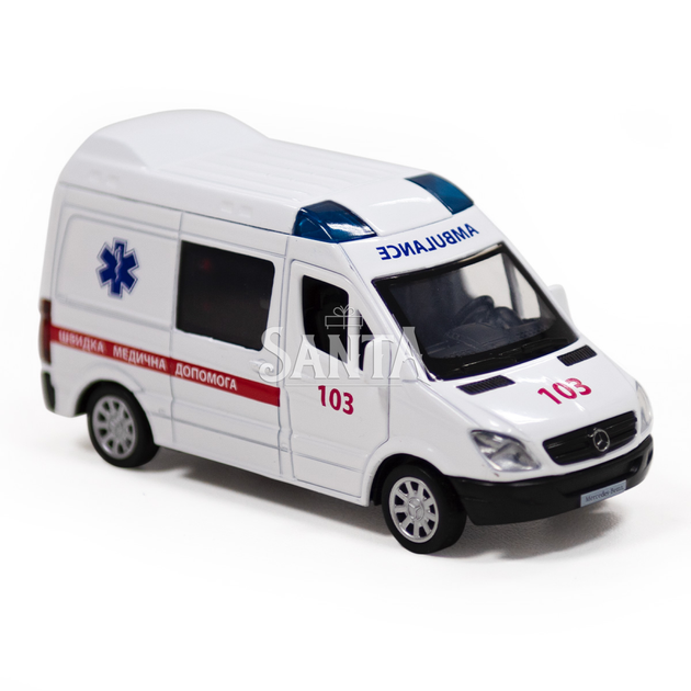 Машинка металлическая детская Mercedes-Benz Sprinter Скорая помощь ...