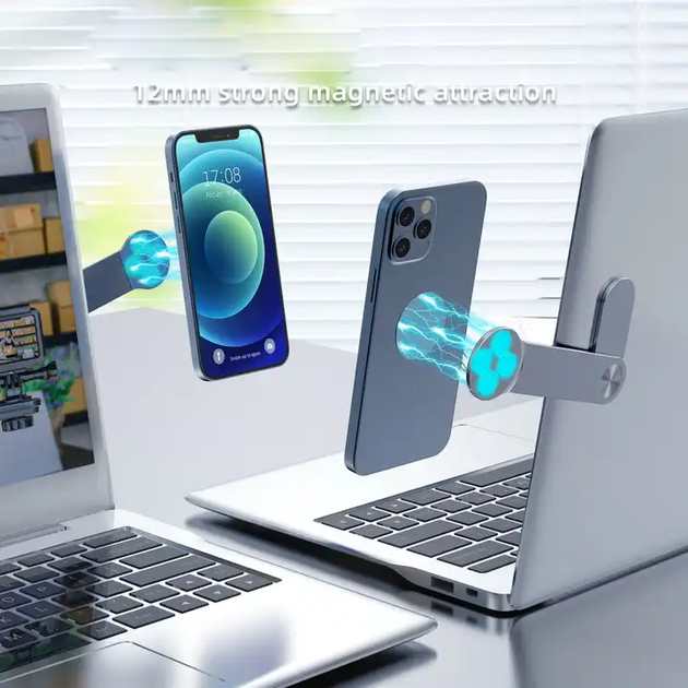 Тримач із магнітом VHG X1 Magnetic Phone Holder for Laptop Silver - изображение 2