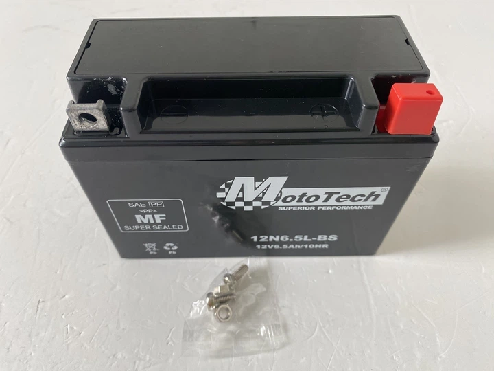 Аккумулятор MOTOTECH 12N6.5L-BS MF 12V, 6,5 А/ч, 137х65х100 мм