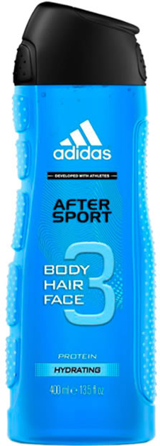 Żel pod prysznic Adidas After Sport Body Hair Face 3 In 1 Shower Gel 400 ml (3607340721083) - obraz 1