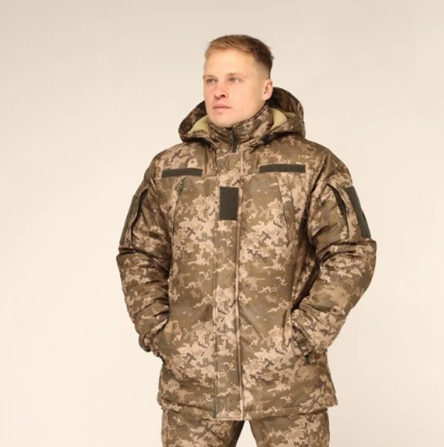 Теплая зимняя форма водонепроницаемая, комплект куртка и штаны, силикон+флис, 48р - изображение 2