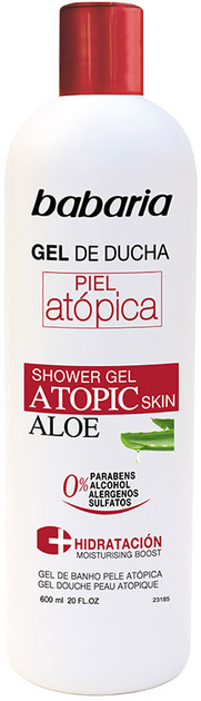 Żel pod prysznic Babaria Aloe Vera Atopic Skin 0% Nawilżający 600 ml (8410412021302) - obraz 1