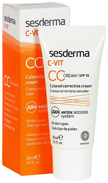 СС-крем для обличчя SesDerma C-VIT CC Cream SPF 15 30 мл (8429979425645) - зображення 1