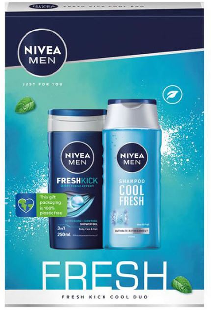 Гель для душу Nivea Men Freshkick Shower Gel 2 x 250 мл (5025970011332) - зображення 1