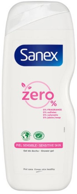 Żel pod prysznic Sanex Zero% Sensitive Skin Shower Gel 600 ml (8718951389519) - obraz 1