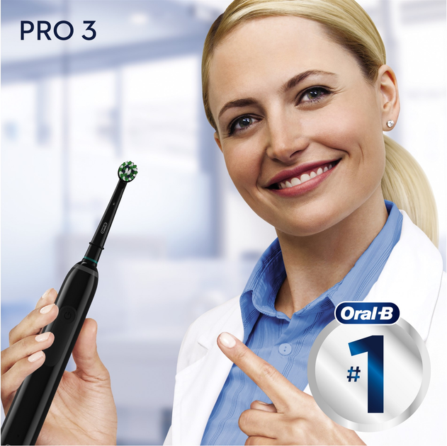 Електрична зубна щітка Oral-B Pro3 3500 СrossAсtion Black - зображення 8