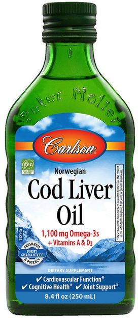 Carlson Labs Cod Liver Oil Natural 250 ml Масло печени трески – фото ...