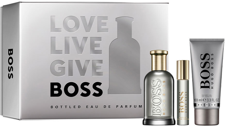 Zestaw Hugo Boss Boss Bottled Woda perfumowana 100 ml + Travel Spray 10 ml + Żel pod prysznic 100 ml (3616303428495) - obraz 1